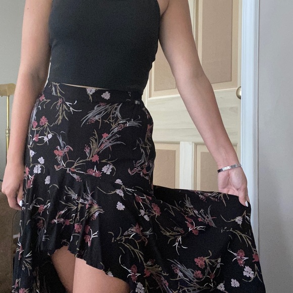 Angie Dresses & Skirts - Angie High-Low Black Floral Skirt